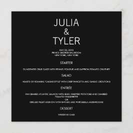 Menykort för contemporary Bröllop Meny