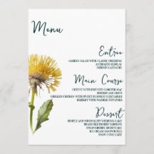 Menykort för den moderna minimalistiska Blommigten