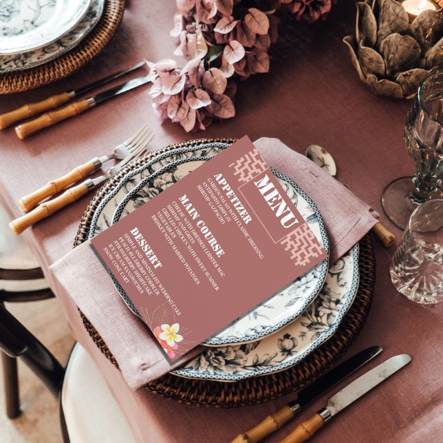 Menykort för det moderna Anpassad design-Bröllop-B Meny (Skapare uppladdad)