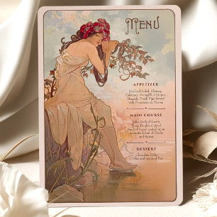 Menykort för Dreamy Art nouveau Bröllop Inbjudningar