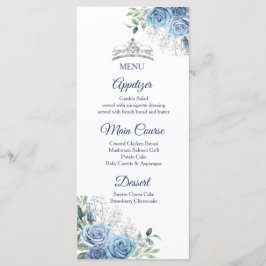Menykort för Dusty Blue Ddress Quinceañera Meny