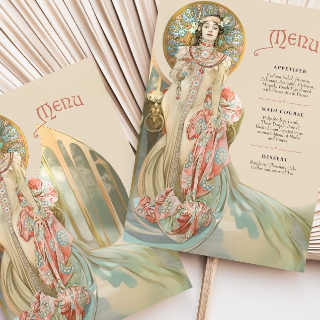 Menykort för elegant Art nouveau Bröllop Inbjudningar (Skapare uppladdad)