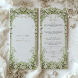 Menykort för elegant Botaniskt Bröllop Inbjudningar<br><div class="desc">Ta med dig ett litet naturligt elegans till din mottagning med det här mycket designade bröllop-menykortet. Den delikata bågformeln, som är framtagen av skulpterade vita blommigtar och mjuk grönt, inspireras av trädgårdsbröllop och botaniska illustrationer av vintagen. Menylayouten är förfinad och läsbar, med elegantens typografi som förbättrar den uppskalade, romantiska atmosfären...</div>
