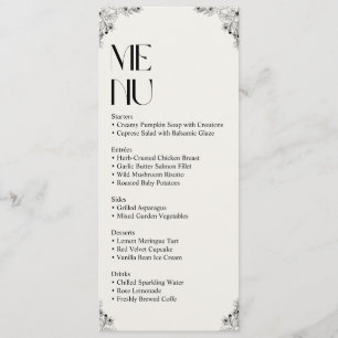 Menykort för Elegant bröllop - Minimalistisk motta Meny