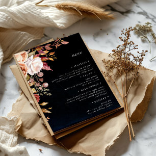 Menykort för Elegant bröllop på Blommigten moody h Inbjudningar