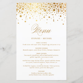Menykort för elegant Faux guldfoil Confetti Bröllo