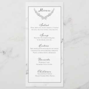Menykort för elegant Marble and WAN Bröllop Meny