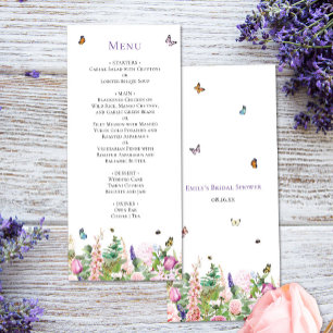 Menykort för elegant och Blommigt