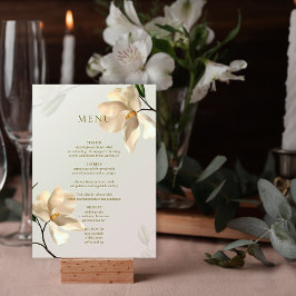 Menykort för elegant Oriental Magnolia Bröllop Bor Inbjudningar