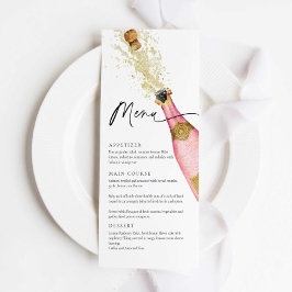 Menykort för elegant Rosa Champagne Theme Meny