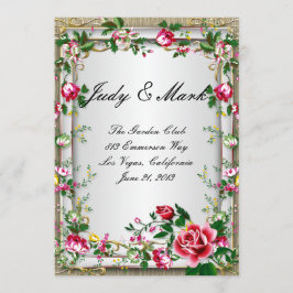 Menykort för elegant Rustic Röd ros Bröllop Meny