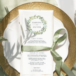 Menykort för Eucalyptus Wandeand Bröllop Meny
