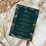 Menykort för Exotic Guld Foilage Gräns Bröllop<br><div class="desc">Designat att samordna med vår Guld Foliage on Forest Grönt Collection, har det här anpassadet som matchar bröllop-menyn en bra exotisk bladservering löv gräns på grund av grönten. Om du vill göra en mer avancerad anpassning av den här designen, t.ex. ändra layout, teckensnitt eller storlek text, klickar du på knappen...</div>