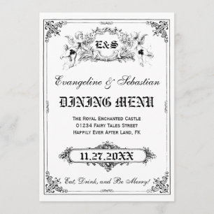 Menykort för Fairy Tale Storybook Bröllop Meny