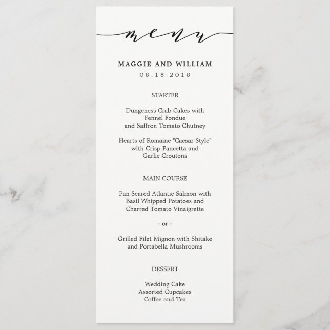 Menykort för felfri skript meny (Framsida)