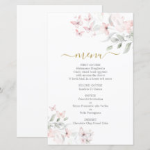 Menykort för fjäril