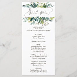 Menykort för flytande middag meny