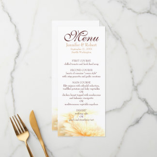 Menykort för Golden Bröllop Meny
