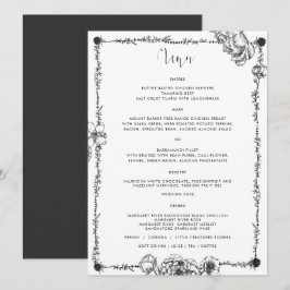 Menykort för Gothic Hand plockade Flowers Inbjudningar