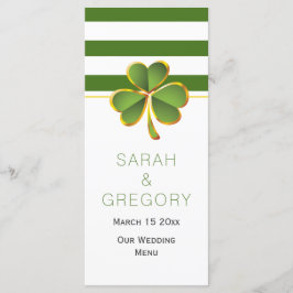 Menykort för grönt, vitt rand klöver, Irländska br Meny