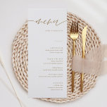 Menykort för guld Rustic Calligraphy Elegant bröll Meny<br><div class="desc">Rustik Kalligrafi Elegant bröllop Menu-kort med minimalistiskt menu-kort för Bröllop | Modern Menu,  Bröllop Middag Menu,  Rustic Låt oss Eat Bröllop Middag och Drinks Menu,  Enkelt calligraphy Rustic Bröllop Menus Bröllop Menus,  Rustic Bröllop Menu,  Bröllop Bord Menu</div>