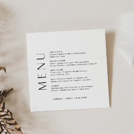 Menykort för HARLOW-ruta på middagen Tack Kort