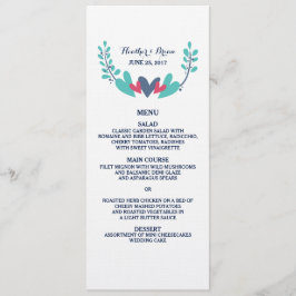 Menykort för Hearts och Vines Bröllop Meny