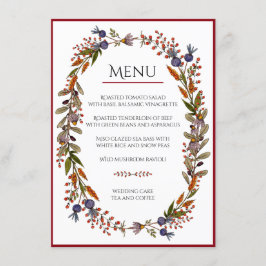 Menykort för höstblomma inbjudningar