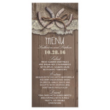 menykort för landsbyggsbröllop