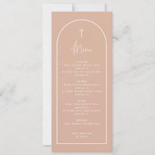 Menykort för långvarig Rosa Arch Kor-baptism Inbjudningar
