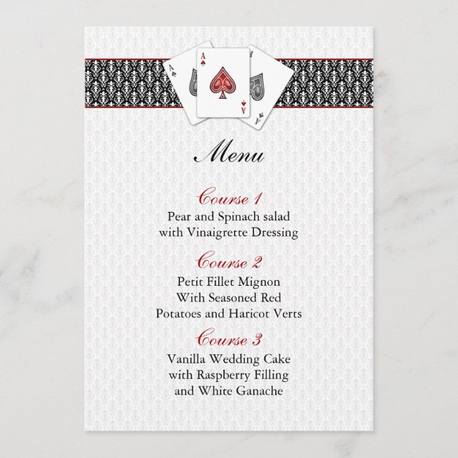 Menykort för Las vegas bröllop Meny (Framsida)