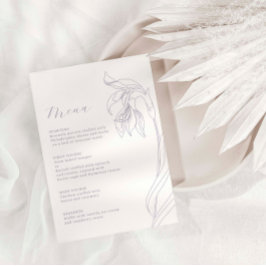 Menykort för Lavender-linjekonst Meny