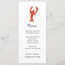 Menykort för lobster Seafood Party Meny