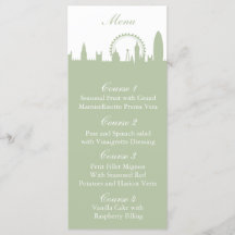 Menykort för London Skyline Sage Personlig Menu