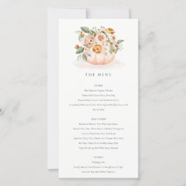 Menykort för Mjuk  Rosa Pumpkin-Blommigt Tack Kort