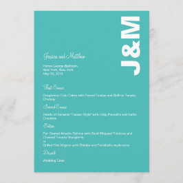 Menykort för Modern Färg Bröllop Meny