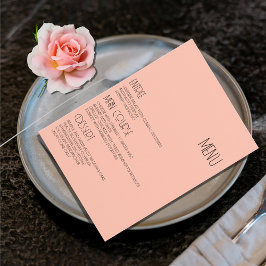 Menykort för modern Minimalistisk Pastel Bröllop B Meny