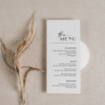 Menykort för modernt typsnitt Bröllop Meny<br><div class="desc">Det här anpassadet som matchar bröllop-menykortet är designat för att samordna med vår minimalistsamling All In One Collection och har en ren och enkel layout med modernt teckensnitt. Om du vill göra en mer avancerad anpassning av den här designen, t.ex. ändra layout, teckensnitt eller storlek text, klickar du på knappen...</div>