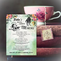 Menykort för möhippa Tea Party