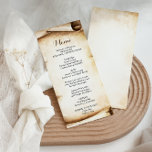 Menykort för papper Rulla Rustic Land Inbjudningar<br><div class="desc">Det här pappra rulla rustic land-menykortet är perfekt för ett enkelt bröllop. Den här designen har handmålat ljus och bruna pappra scrollsar,  vilket framkallar nåd. Den här menyn kan användas för bröllopsmottagning,  repetitionsmiddag,  möhippa eller vilken händelse som helst.</div>