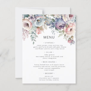 Menykort för Pastel Garden Luxe Blommigt Bröllop Inbjudningar