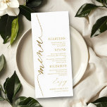 Menykort för plåt i Finare skript 4x9 Bröllop Meny<br><div class="desc">Ett enkelt menykort för calligraphy bröllop i chic. Jag erbjuder en kostnadsfri anpassningstjänst. Om du har några frågor eller speciella förfrågningar kan du kontakta mig.</div>