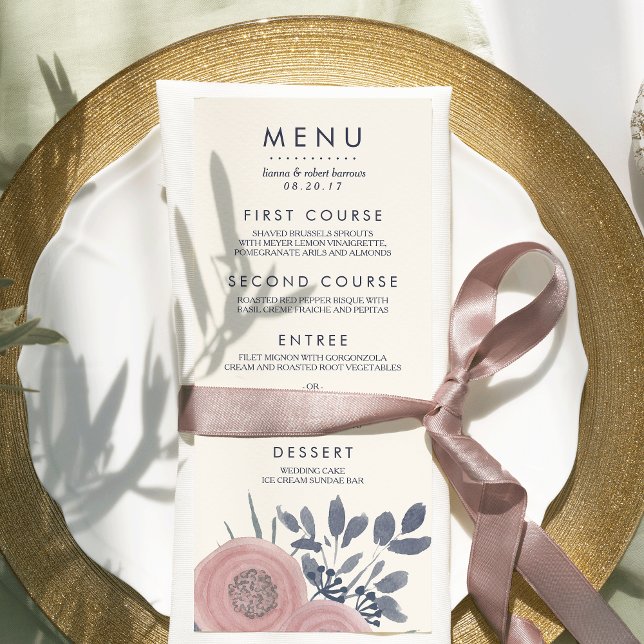 Menykort för  poppies Personligt bröllp Meny (Skapare uppladdad)