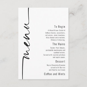 Menykort för QR-kod Bröllop i elegant Calligraphy Inbjudningar