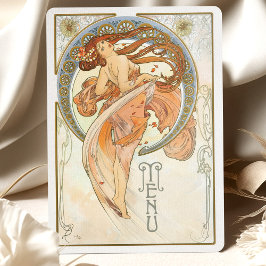Menykort för Radiant Art nouveau Bröllop Inbjudningar
