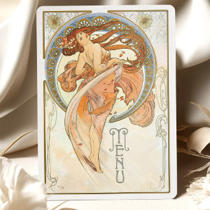 Menykort för Radiant Art nouveau Bröllop Inbjudningar