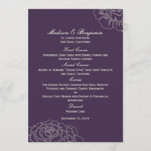 Menykort för Ro Garden Wedding - Lila Meny