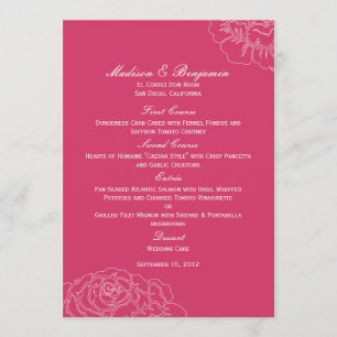 Menykort för Ro Garden Wedding - Rosa Meny