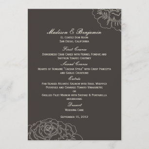 Menykort för Ro Garden Wedding - träkol Meny