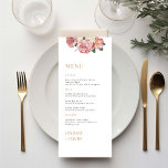 Menykort för ro Peony Flowers Meny<br><div class="desc">Det här menykortet är designat att samordna med vår Peony Rosor Collection och har fantastiska ro och peonbuketter på vit bakgrund med klassisk text. Ro pulserande färg på svart bakgrund gör att kortet öga fångar och är unikt. Om du vill göra en mer avancerad anpassning av den här designen, t.ex....</div>